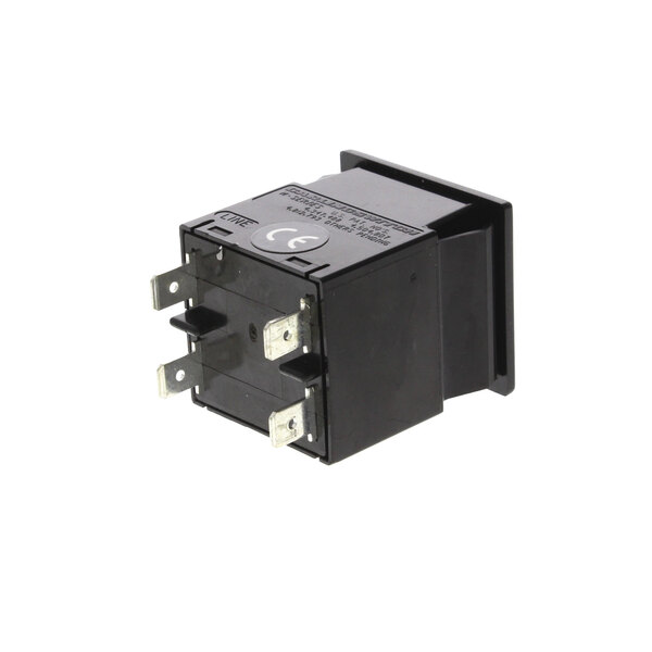 A black square Duke On/Off Switch with metal connectors.
