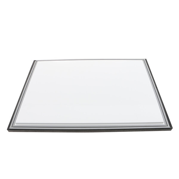 A square glass panel with a white border.