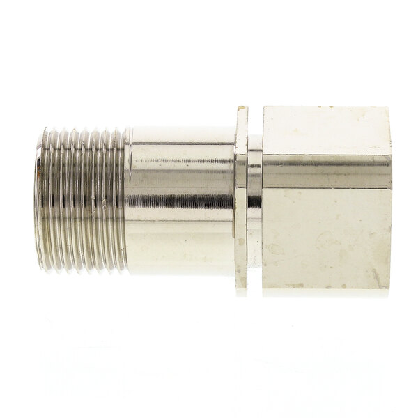 An Electrolux stainless steel threaded pipe fitting.