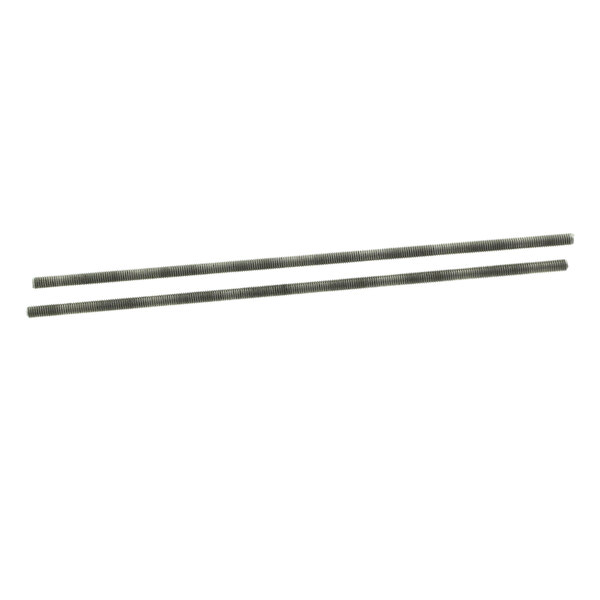A pair of black metal rods with a screw on each end.