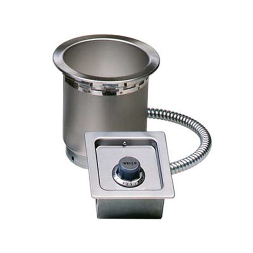 Wells 5P-SS4TDU 4 Qt. Round Drop-In Soup Well with Drain - Top Mount, Thermostatic Control, 208/240V