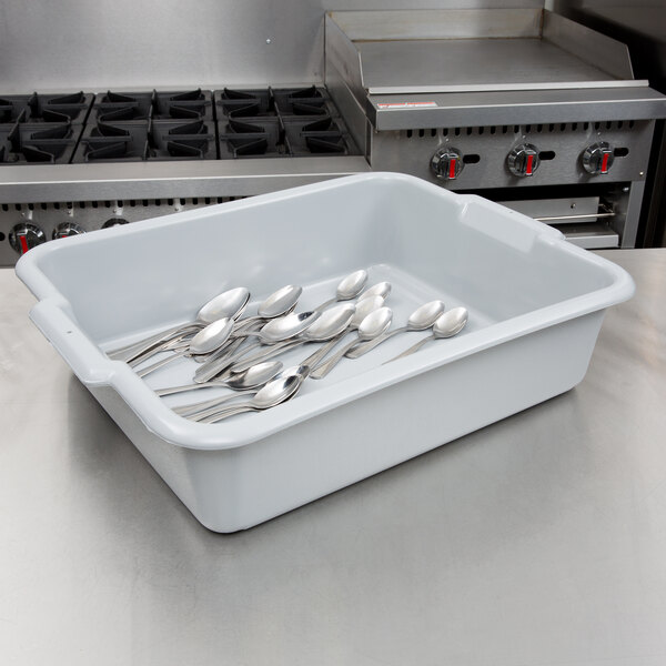Vollrath 52621 Signature 20" x 17" x 5" Gray High Density Polyethylene Bus Tub