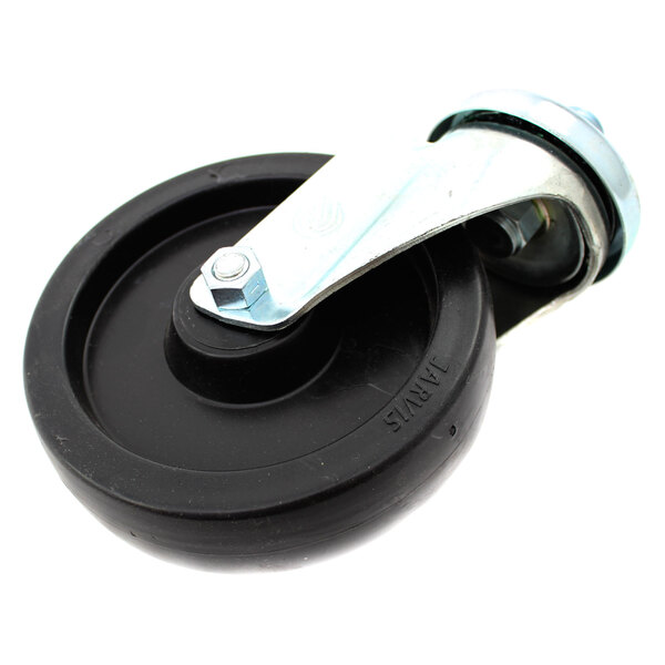 A Southbend caster with a black wheel and metal handle.