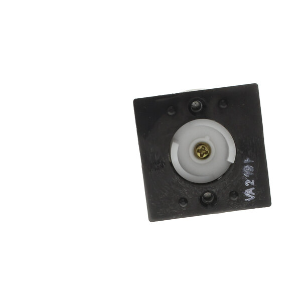A black square Cleveland selector switch with a white circle in the middle.