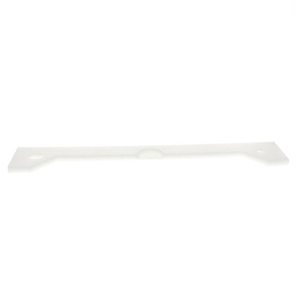 A white plastic SaniServ blade scraper.
