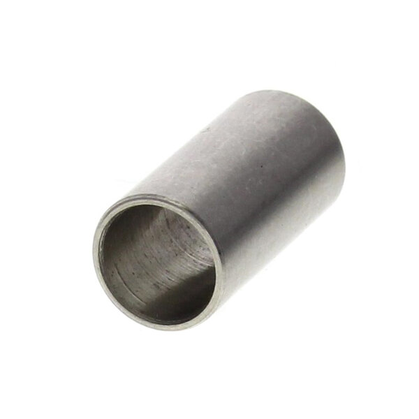 A stainless steel metal cylinder on a white background.