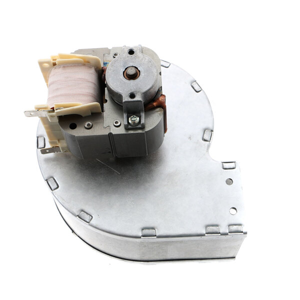 An Electrolux blower fan motor with a small round metal device on top.
