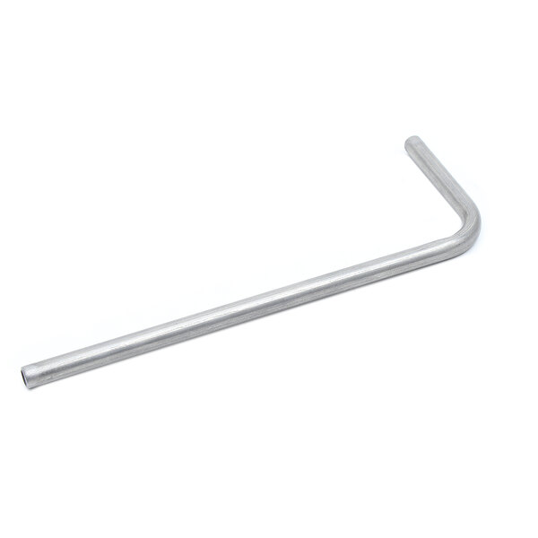 A silver bent metal rod.