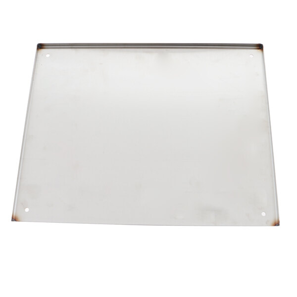 A white rectangular metal panel with a hole in it.