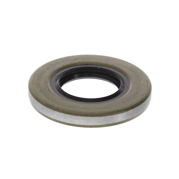 A round black rubber Champion seal.
