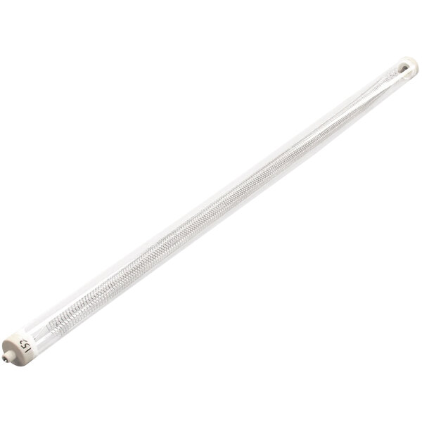 A silver metal tube with a white tip.