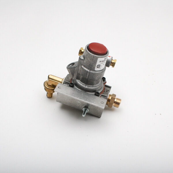 An Imperial 1110-1 oven safety valve with a red button and gold accents.