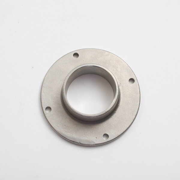 A silver circular Champion suction flange with holes.