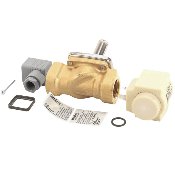 A Fagor Commercial Electrovalve Kit with a valve and brass pipe.