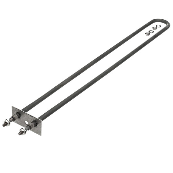 A black metal Garland heater kit with two metal handles and two screws.