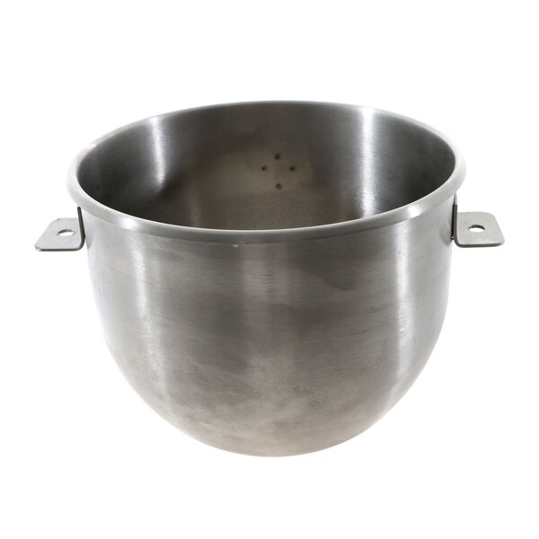 A silver stainless steel Blakeslee 12 qt mixing bowl with handles.
