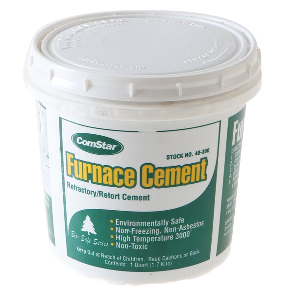 A white Montague Cement container with green and white text.