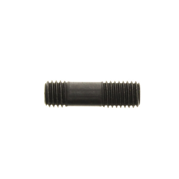 A black box nut with threads on a white background.