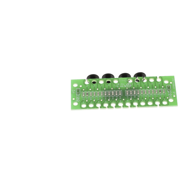 A green circuit board with black dots.