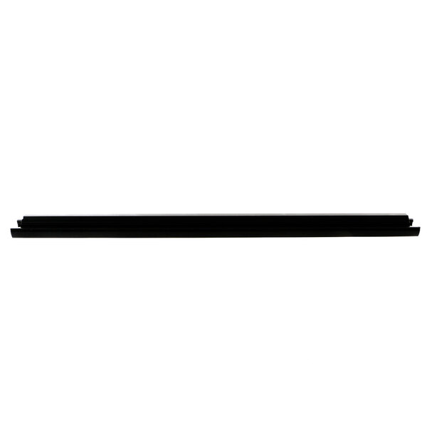 A black rectangular object with a white background.