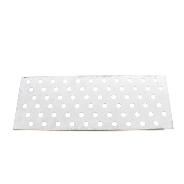A white rectangular Lincoln metal plate with holes.