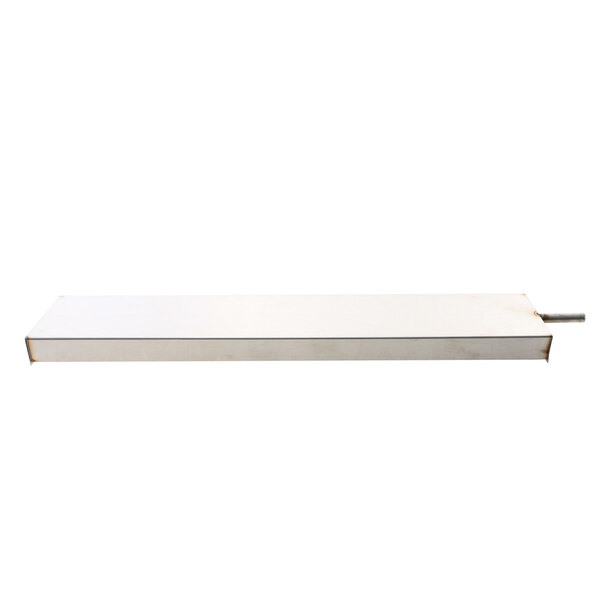A rectangular white Delfield drain pan with a metal handle.