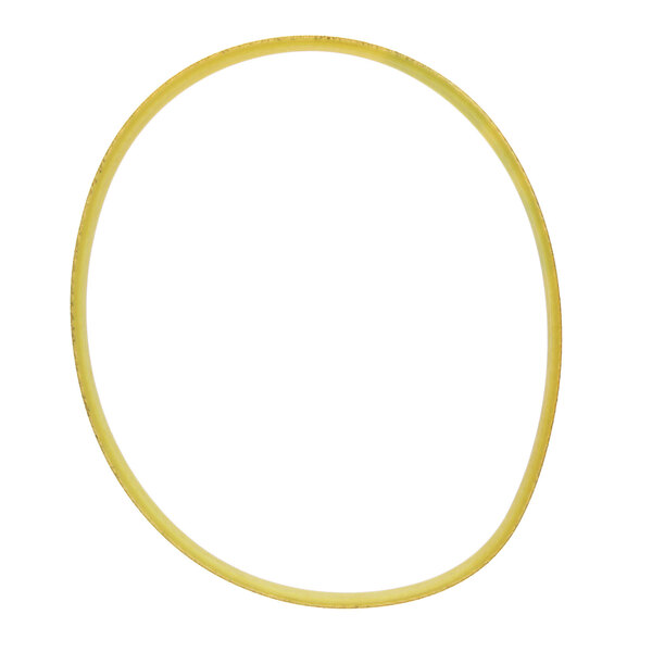 A yellow rubber oval with a white background.