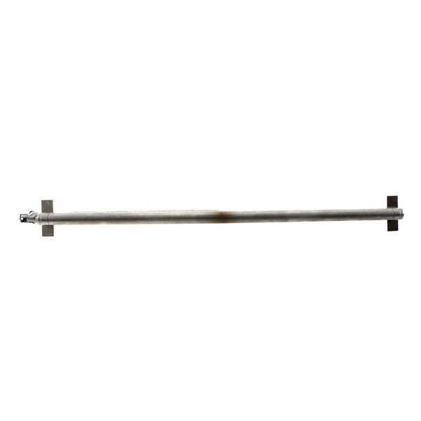 A stainless steel metal bar with a screw on the end.