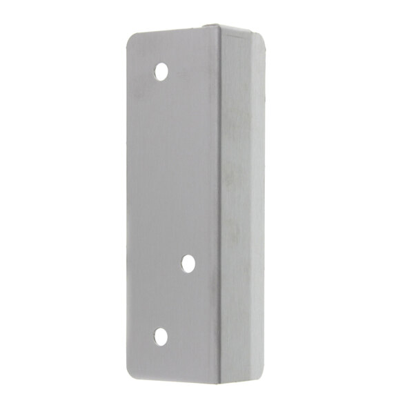 A white rectangular metal bracket with holes.