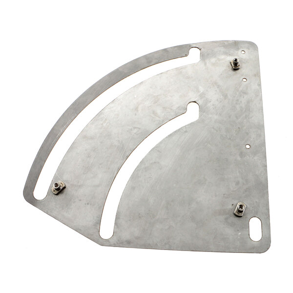 A Norlake metal plate hinge with screws.