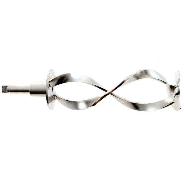 A stainless steel spiraled metal SaniServ Dasher.