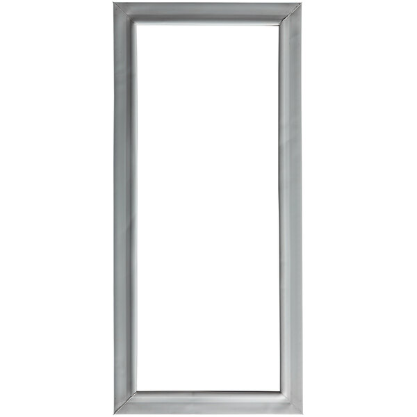 A white rectangular gasket with a silver frame.