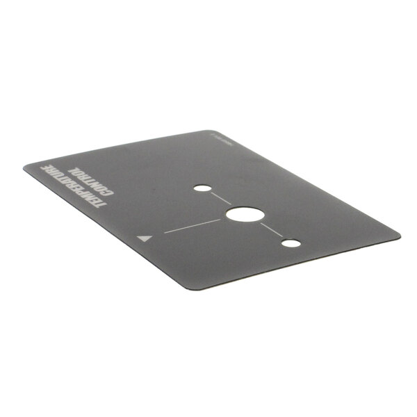 A black rectangular plastic card with holes.