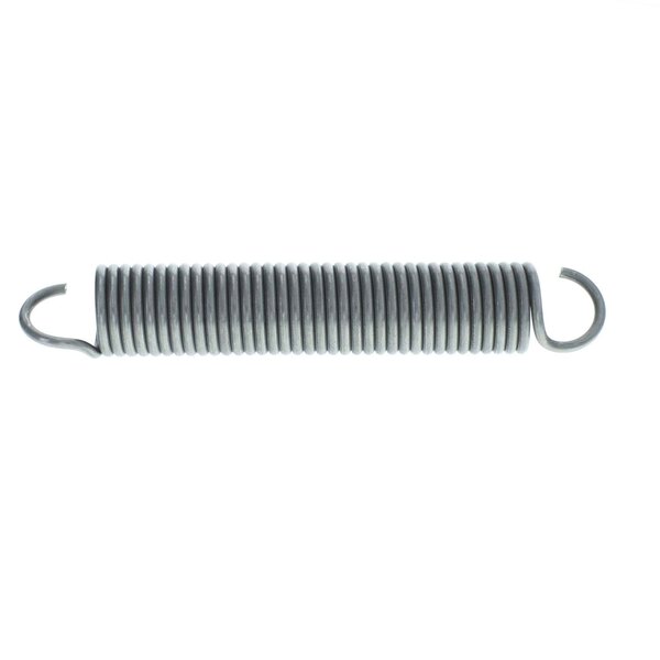 A close-up of a Blakeslee metal spring with a curved end.