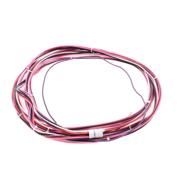 A True Refrigeration wiring harness with white and pink wires.