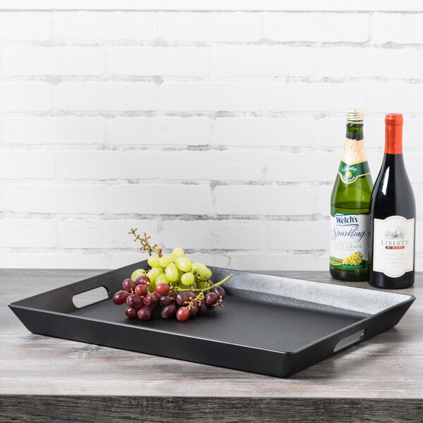 GET RST1522BK 20" x 15" Black Plastic NonSkid Room Service Tray