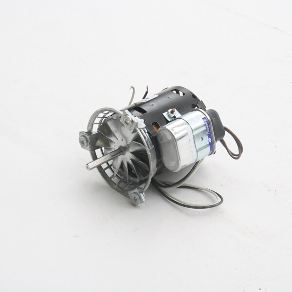 A BevLes 115v electric motor with a metal disc and wires.