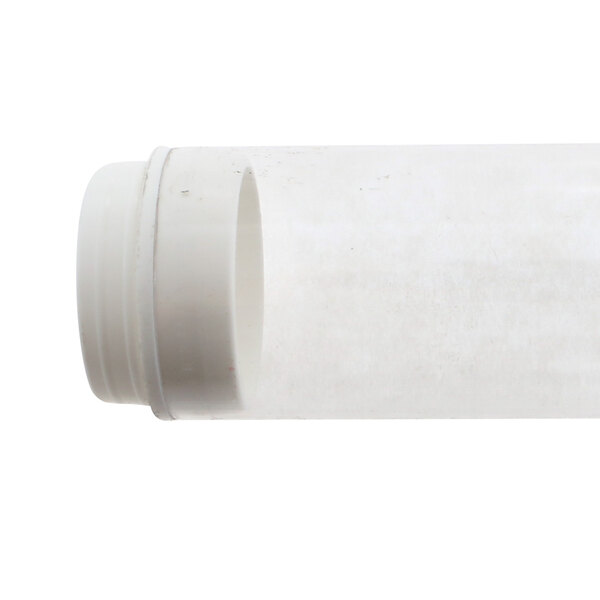 A white plastic tube with a white cap on one end.