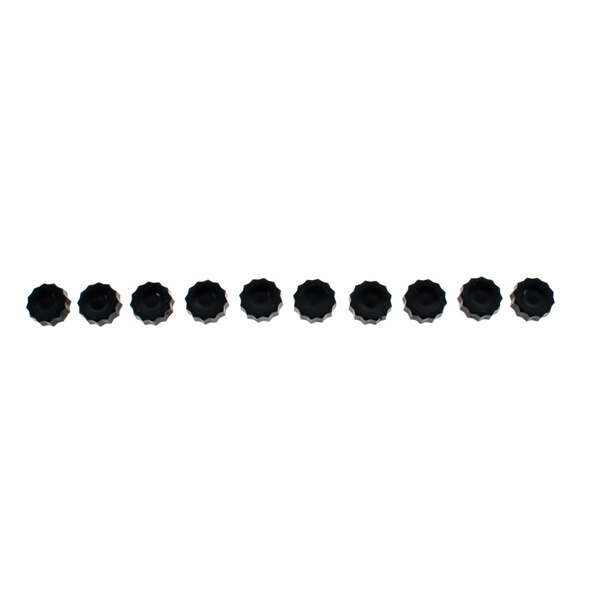 A row of black Ice-O-Matic screws.