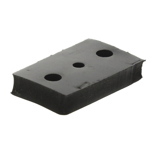 A black rectangular Groen thermistor gasket with holes.