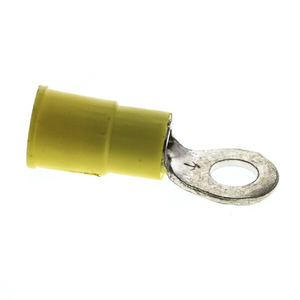 A Blakeslee yellow solderless terminal for electrical cables.