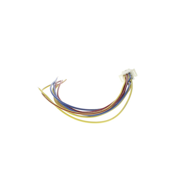 A close-up of a True Refrigeration receptacle wiring harness with multiple colored wires.