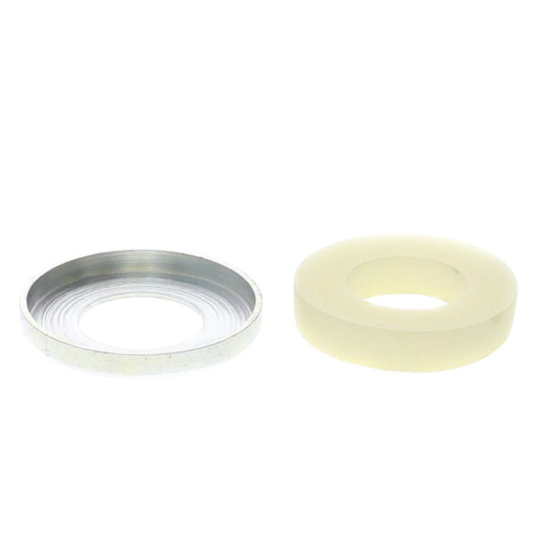 A white and yellow rubber ring with a white circle inside.