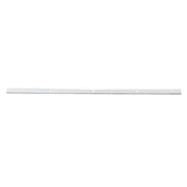 A white plastic strip with holes on a white background.