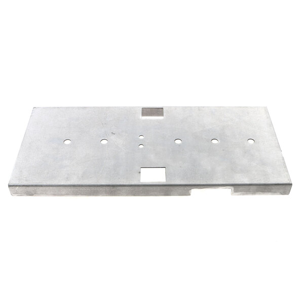 A metal plate with holes, the Jade Range broiler baffle.
