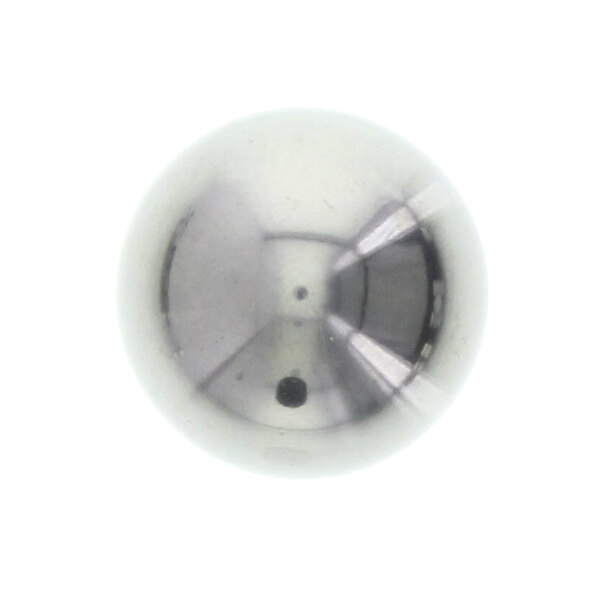 A shiny silver Market Forge valve ball.