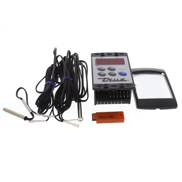 A True Refrigeration electronic temperature kit with wires and a screen.