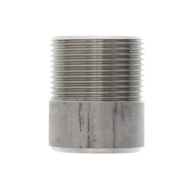 A stainless steel threaded pipe.