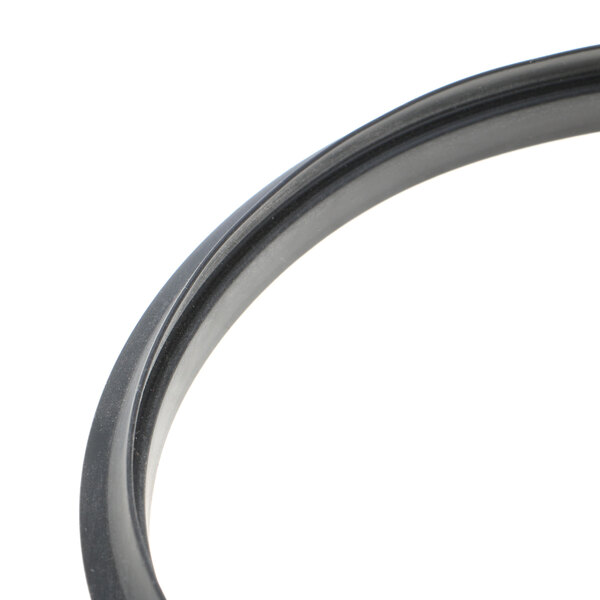 A close-up of a black rubber ring with a white interior.