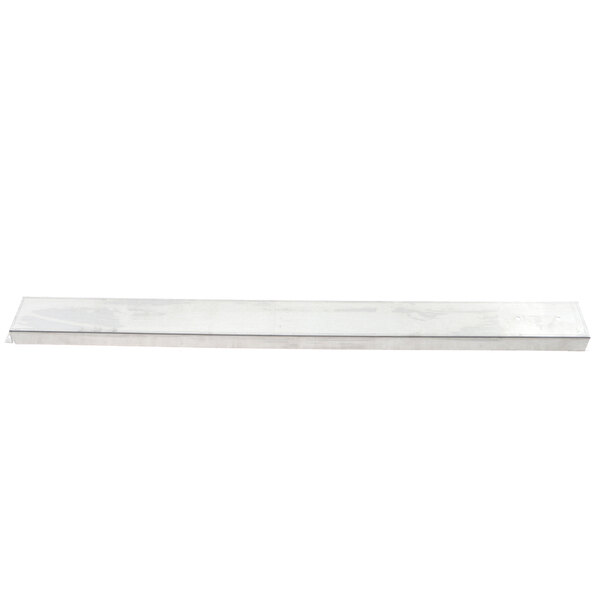 A white long rectangular metal panel with a long handle.